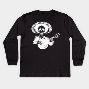 'Skull Playing Banjo' Awesome Music Gift Kids Long Sleeve T-Shirt